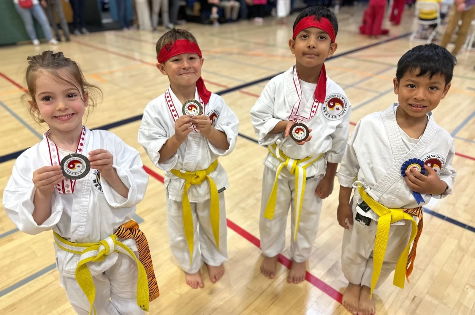 Kids learning patience through martial arts